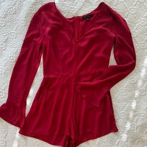 Red romper with bell 3/4 sleeve